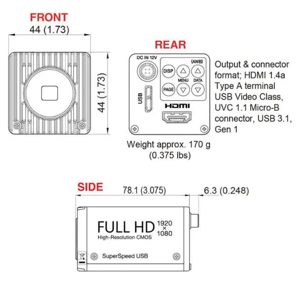 Canon Medical JCS-HR5U HDMI/USB 3.0 HD Video Camera Digram-interTest