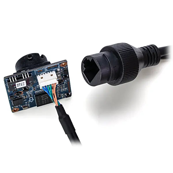 6-pin connected to IP camera board and RJ45 connector