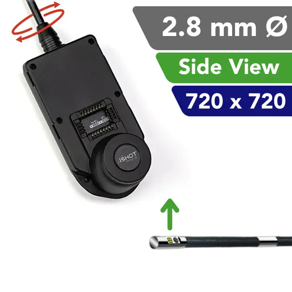 iShot® Model E Rotating Video Borescope - 2.8 mm Side View High Resolution | InterTest
