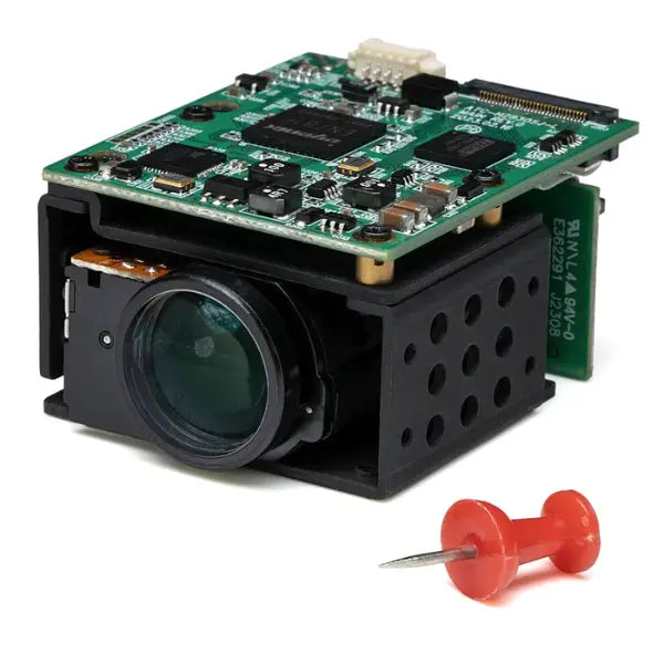 KT&C ATC-HZ8305J-L 12x HD Zoom Camera Angled Left with thumbtack - InterTest