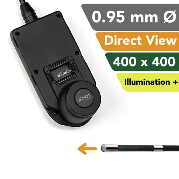 iShot Model E 0.95 mm Non- Articulating Direct View Fiber Illumination 400 pixel resolution borescope probe- InterTest