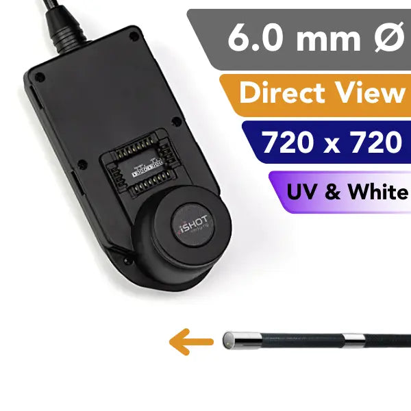 iShot Imaging Model E 6.0 mm Direct View High Resolution Dual Illumination Non - Articulating Probe - InterTest