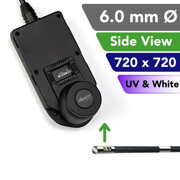 iShot Model E 6.0 mm Side View High Resolution Dual Illumination Articulating Probe - InterTest