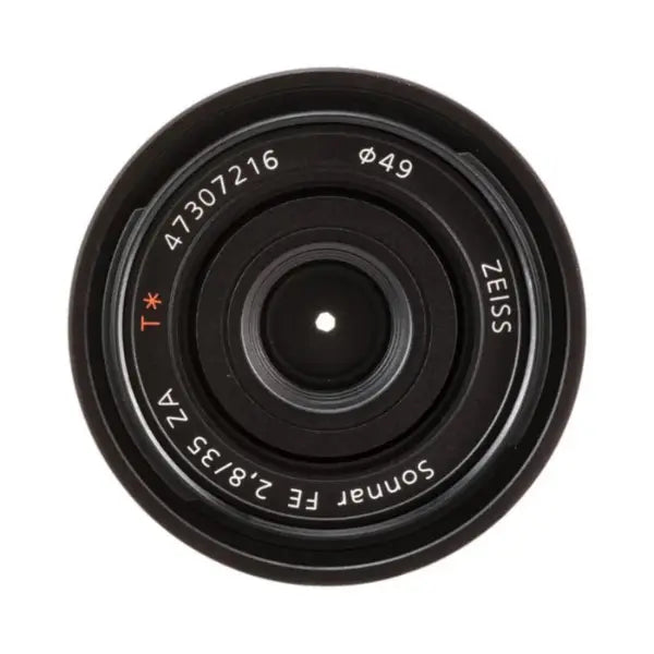 Sony Sonnar T* FE 35mm f/2.8 ZA E-Mount Lens Front View- InterTest
