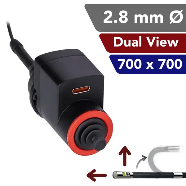 iShot® Model VX Industrial Borescope- 2.8 mm Dual View LED 4-Way