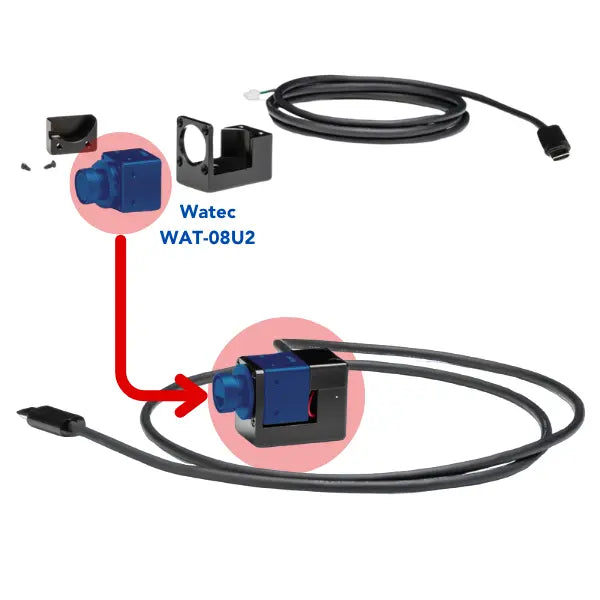 Infographic of 1/4-20 housing components + WAT-08U2