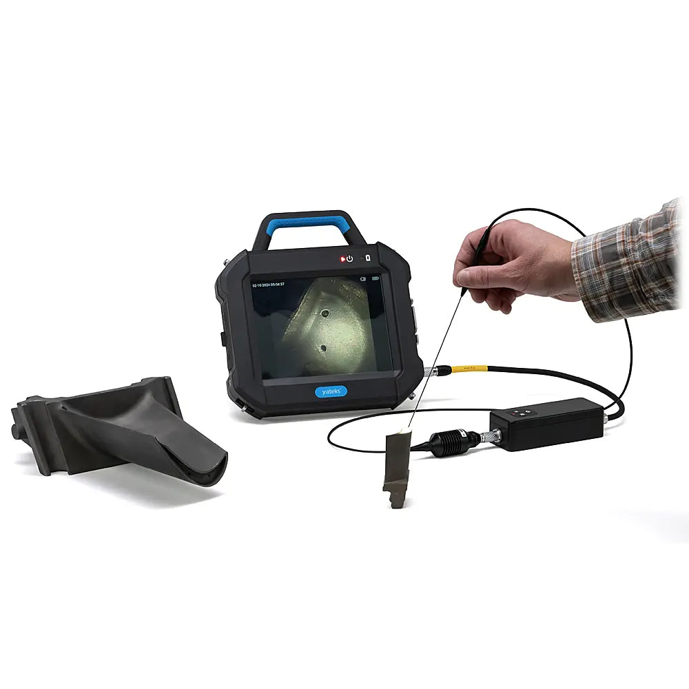 Yateks P+ Wand Video Borescope System in use with casting part inspection