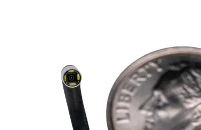 Video borescope next to a dime - InterTest