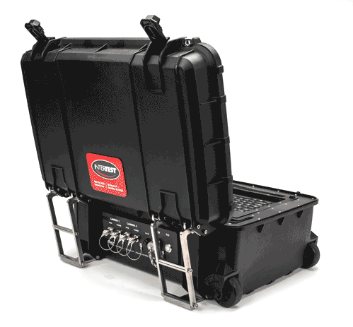 Moving GIF of a pelican case being open and shet with modified stainless steel hinges