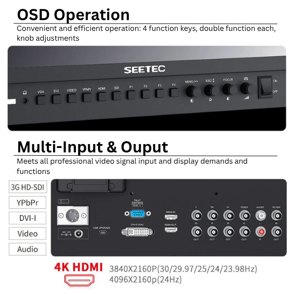 17.3-inch Full HD Industrial Inspection Monitor with 3G-SDI & 4K HDMI