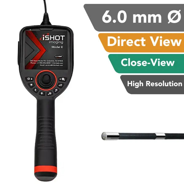 iShot® Model E Non-Articulating Borescope - 6.0 mm Direct Close View High Resolution- InterTest