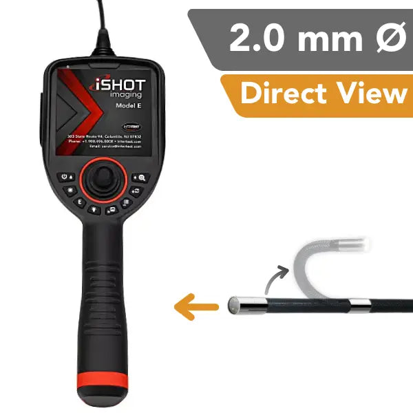 iShot Model E 2.0 mm Articulating Direct View Industrial Borescope with interchangeable probes - InterTest