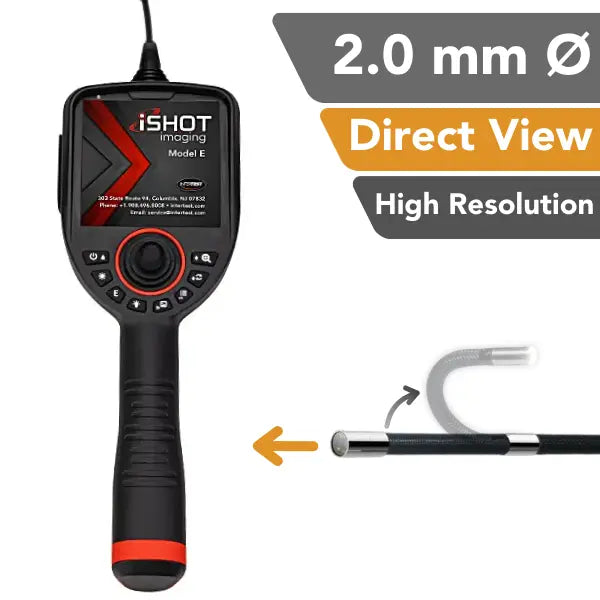 iShot Model E 2.0 mm Articulating Direct View Industrial Borescope with High Resolution - InterTest