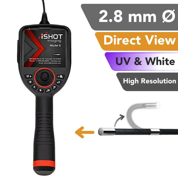 iShot Model E 2.8 mm Articulating Direct View Industrial Borescope with Dual Illumination - InterTest