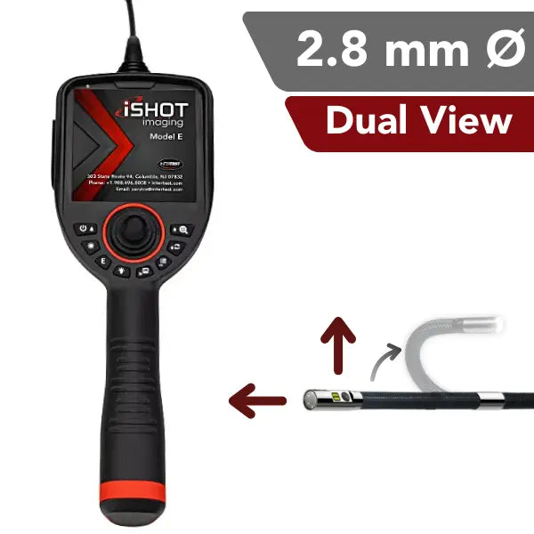 iShot Model E 2.8 mm Articulating Dual View Industrial Borescope with interchangeable probes - InterTest