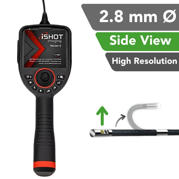 iShot Model E 2.8 mm Articulating Side View Industrial Borescope with High Resolution - InterTest