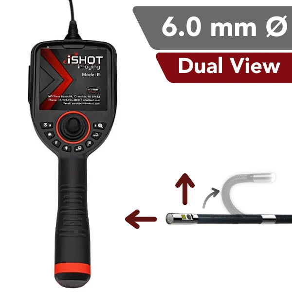 iShot Model E 6.0 mm Articulating Dual View Industrial Borescope with interchangeable probes - InterTest