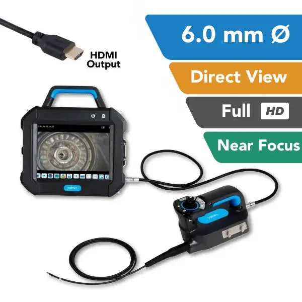 Yateks P+ 6.0 mm Direct View Full HD Near Focus Video Borescope with Articulation - InterTest