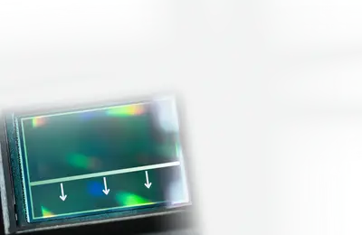 close-up of a camera sensor with rolling shutter
