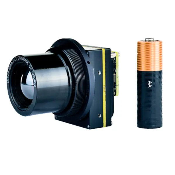 LWIR Camera facing left with AA battery 
