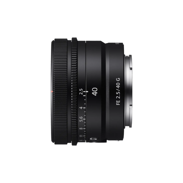 Sony FE 40mm f/2.5 E-mount Lens left profile