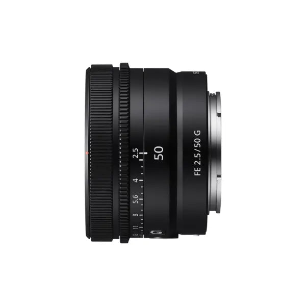 Sony FE 50mm f/2.5 E-mount Lens left profile