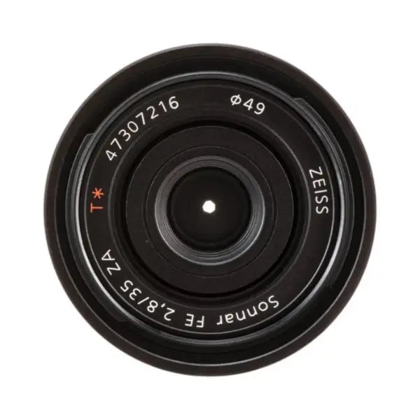 Sony Sonnar T* FE 35mm f/2.8 ZA E-Mount Lens Front View- InterTest