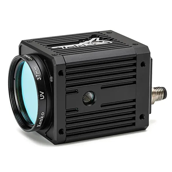 Black camera device facing left showing a 1/4-20 mount hole on bottom with 'Weld-1' branding on a white background