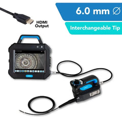 Yateks P+ Series Industrial Video Borescope 6.0 mm OD Direct View - Interchangeable Tips