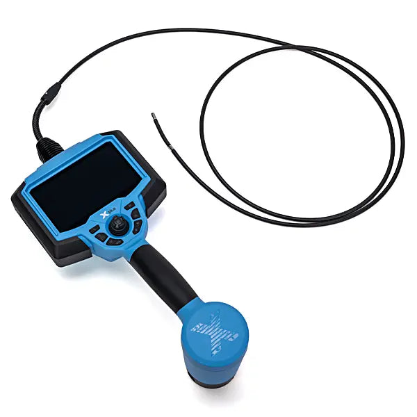 Yateks X+ Video Borescope monitor with probe coiled right