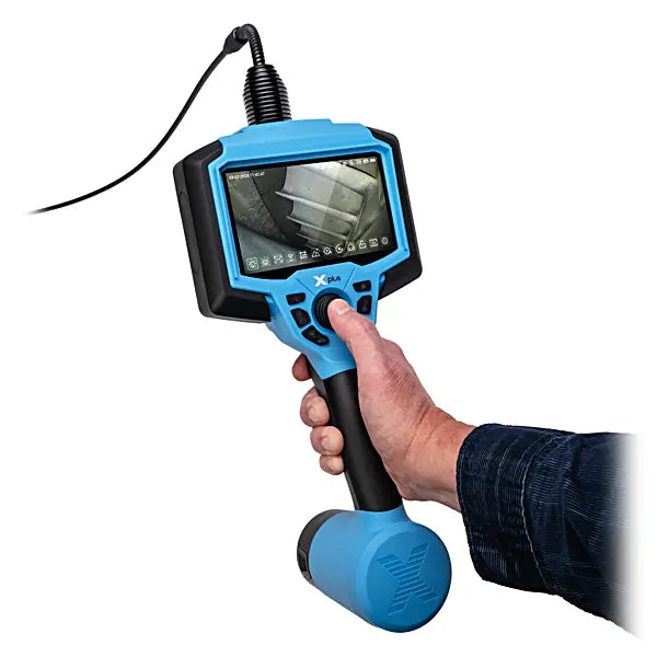 hand holding Yateks X Plus Handheld Video Borescope with articulation- InterTest