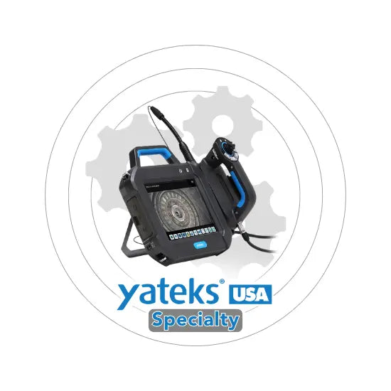 Yateks USA Specialty device with gear design on a white background